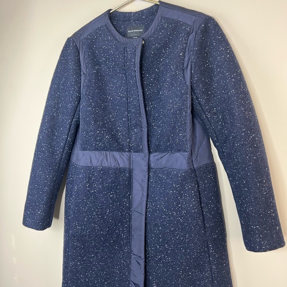 Club Monaco Navy Mixed Media Quilted Coat, XS - Picture 5 of 9